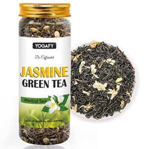 YOGAFY- Jasmine Green Tea with Whole Leaf with shankhpushpi for Weight Loss |50 Cups - 100g