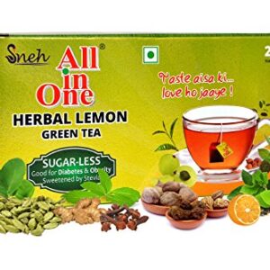 All in One Herbal Lemon Green Tea Sugar -Less 25 Tea Bags