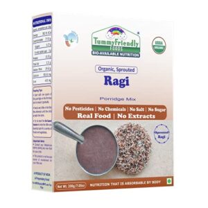 TummyFriendly Foods USDA Certified Organic Sprouted Ragi Flour For Little Ones | Made of Organic Sprouted Ragi Powder | Sprouted Ragi for Baby Food