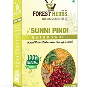 Forest Herbs Sunnipindi Herbal Bath Powder Ubtan Pack - Skin Lightening & Tan Removal - Ancient Ayurvedic Healing - Enriched with Turmeric 100Gms