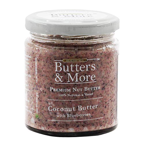 Butters & More Vegan Coconut Butter with Real Blueberries (200G) No Artificial Flavours Or Colour.