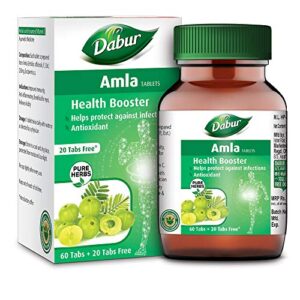 DABUR Amla Tablet - Health Booster | Rich in Antioxidants | Provides Protection against Infections ( 60 + 20 tablets Free)