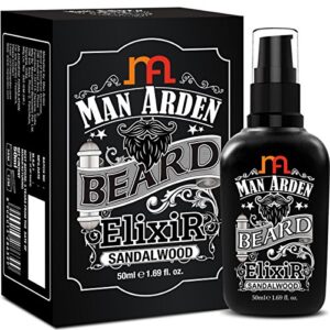 Man Arden Beard Elixir Oil 50ml (Sandalwood) - 7 Oils Blend Supports Beard Repair