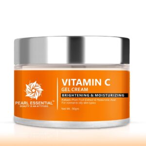 Pearl Essential Vitamin C Face Gel Day Cream For Clean & Brighten Skin And Natural Glowing Skin (50g)
