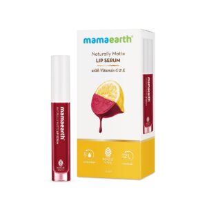 Mamaearth Naturally Matte Lip Serum - Matte Liquid Lipstick with Vitamin C & E For Upto 12 Hour Long Stay - 04 Chirpy Cherry (Berry) - 3 ml