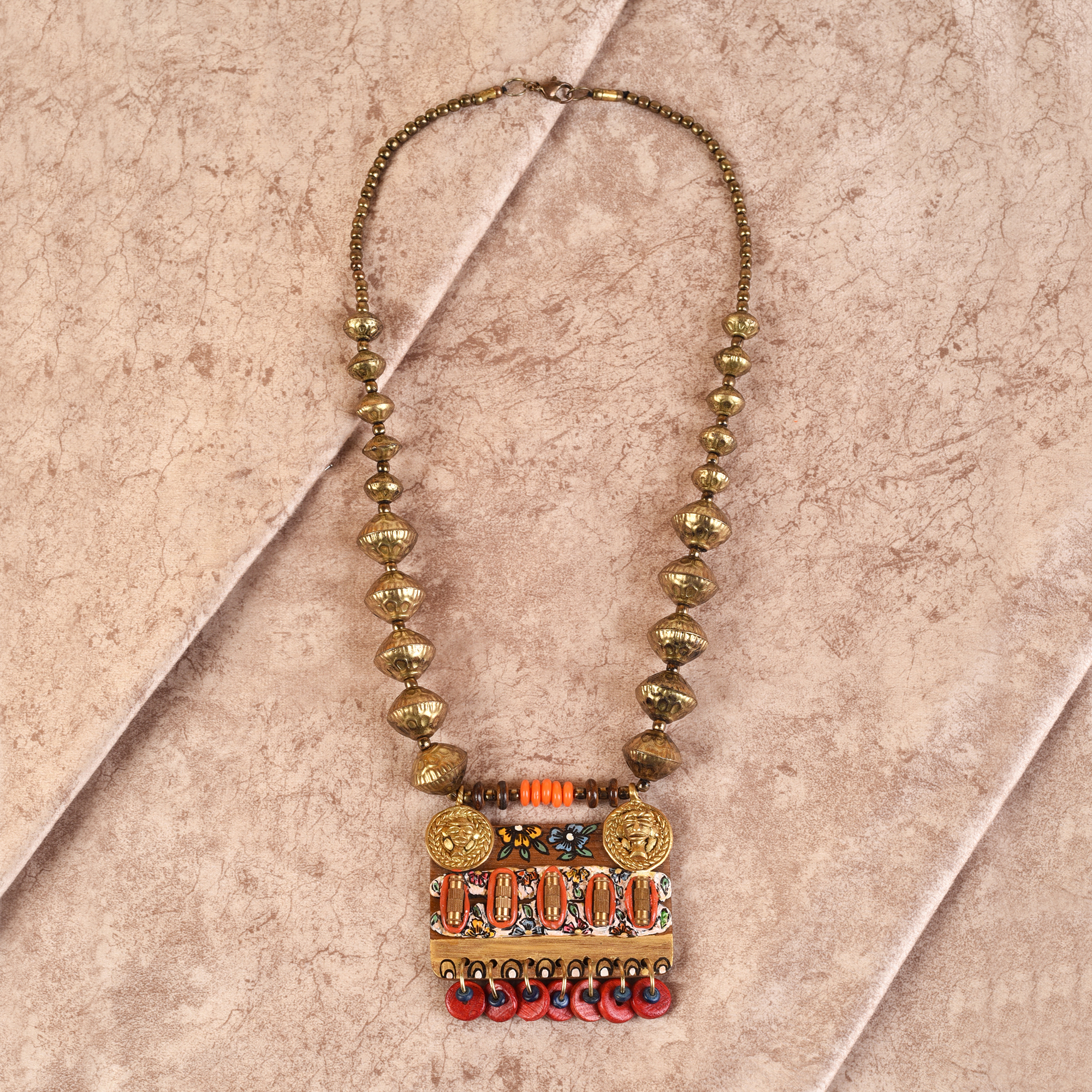 The Princess Tulips' Handcrafted Tribal Dhokra Necklace - Article : AAC-40-01-03-F