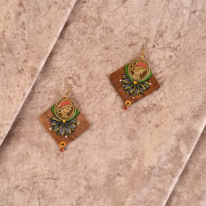 Butterfly-I' Handcrafted Tribal Wooden Earrings - Article : AAC-40-02-33-D2