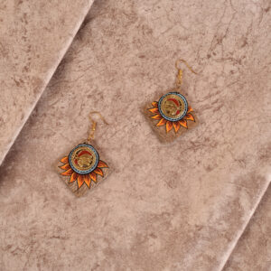Butterfly-VI' Handcrafted Tribal Wooden Earrings - Article : AAC-40-02-33-D7