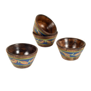 Hand-painted Wooden Autumn Leaf Bowls-Set of 4 - Article : AAC-41-05-03-D