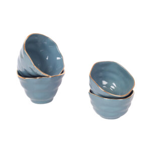 Teal Blue Sweet Bowls Set of 4 (2 Small & 2 Big) - Article : AAC-41-54-01-C