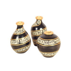 Black Spiral Terracotta Miniature D?cor Vases - Article : AAC-41-61-52-F1