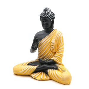 Spiritual Gautam Buddha Sitting Statue (Yellow) Yellow