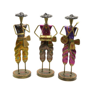 Musical pagdi mens set of 3 showpiece for home & table decor Decorative Showpiece - (Iron