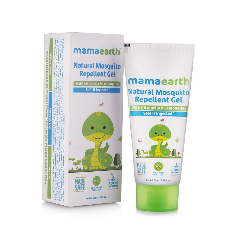 Mamaearth Natural Mosquito Repellent Gel 50ml. DEET Free. Protects from Dengue