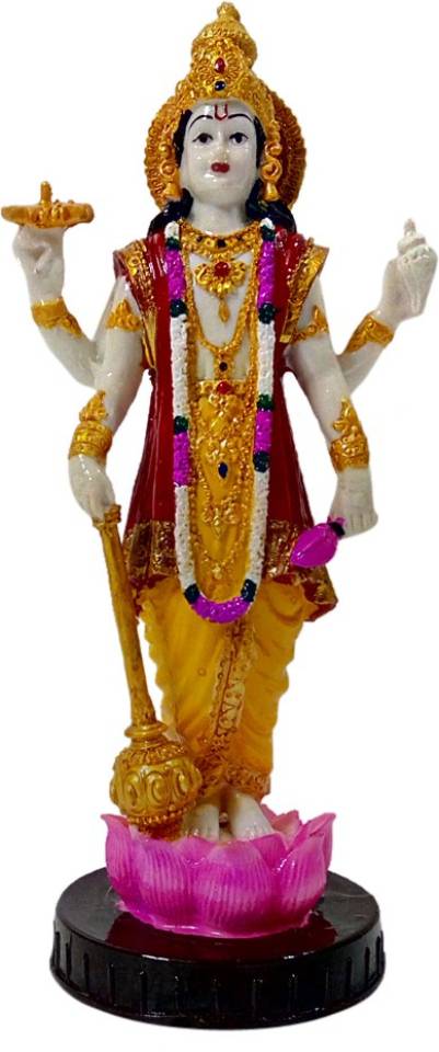 FABZONE Marble Look Lord Vishnu God Venkateshwara Idol Pooja Gift Decorative Showpiece  -  23 cm  (Polyresin