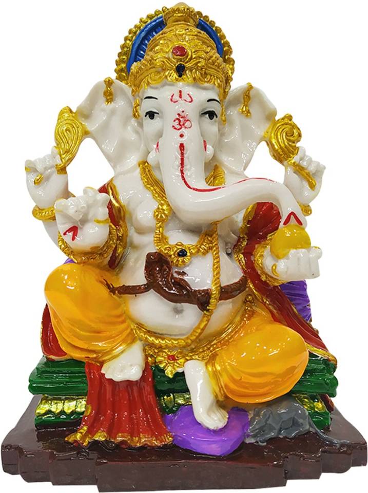 FABZONE Lord Ganesha Idol God Ganpati/Ganesh Handicraft Statue Spiritual Puja Vastu Showpiece Fegurine Religious Murti Pooja Gift Item Decorative Showpiece  -  13 cm  (Polyresin