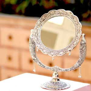 Craft Junction Handcrafted Alluminium Fish Design Mirror View For TableDecor Gift LivingRoom Decorative Showpiece  -  30 cm  (Stone