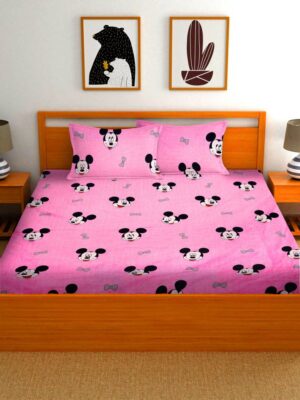 pritonez 210 TC Cotton Double Printed Bedsheet  (Pack of 1