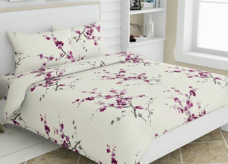 haus & kinder 186 TC Cotton Double Floral Bedsheet  (Pack of 1