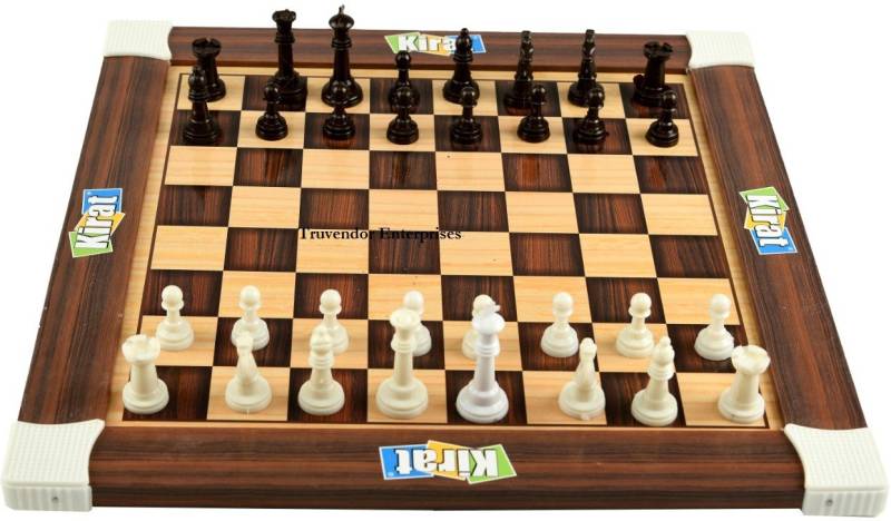 Kirat 2 in 1 Wooden Chess and Ludo Game Set for Indoor and Outdoor use ( 100% Made in India Product ) (Multi Colour) Educational Board Games Board Game
