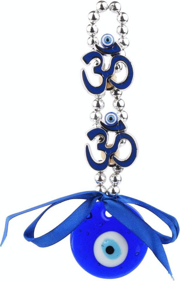 Ryme 2 Om Evil Eye Wall Hanging For Home/Office Decorative Showpiece  -  16 cm  (Glass