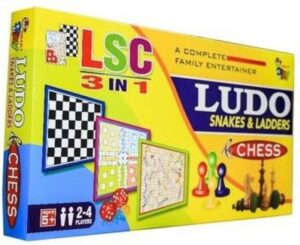 HEZALWOOD 3 in 1 Ludo chess snake & ladder Party & Fun Games (S66) Board Game Party & Fun Games Board Game