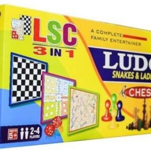 HEZALWOOD 3 in 1 Ludo chess snake & ladder Party & Fun Games (S66) Board Game Party & Fun Games Board Game
