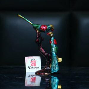 Chhariya Crafts Pair Of Metal Kissing Birds Love Birds Decorative Showpiece  -  17 cm  (Metal