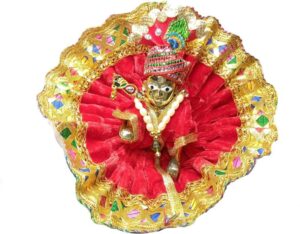 ARISERS Brass Laddu Gopal/ Thakur Ji Idol with poshak set size no. 3 Decorative Showpiece  -  9 cm  (Brass