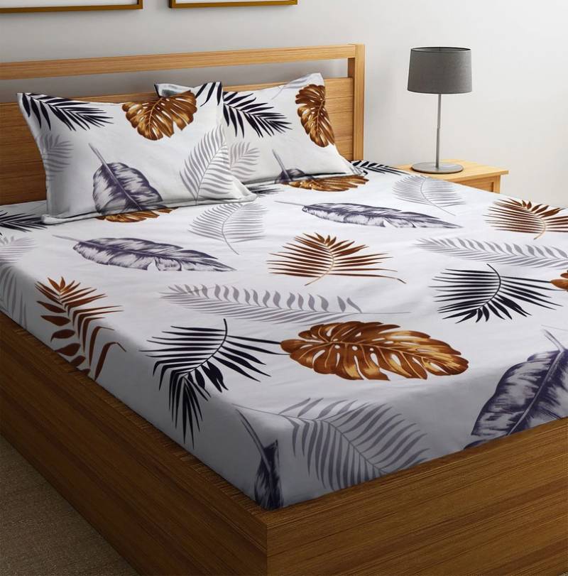 New leaf 220 TC Cotton Double Floral Bedsheet  (Pack of 1