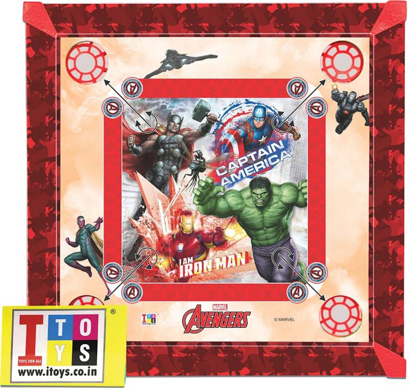 MARVEL Avengers Carrom & Ludo 20x20 size 2-in-1 Carrom Board Board Game