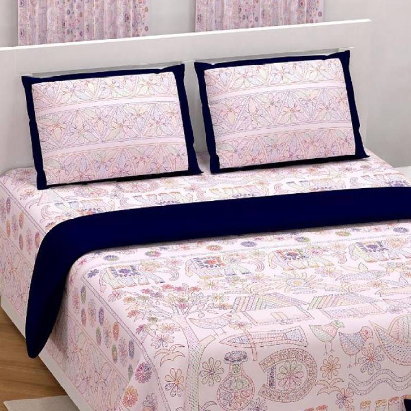 Deepika Imports 250 TC Cotton Double Animal Bedsheet  (Pack of 1