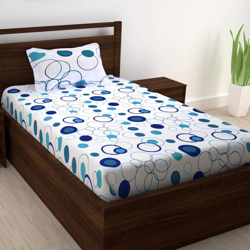 Story@home 186 TC Cotton Single Abstract Bedsheet  (Pack of 1