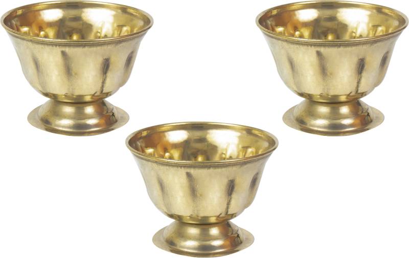 Spillbox Brass Puja chandhan Kunkuma Turmeric Sandal multipurpose Bowl Stand for temple home-SMALL-Pack Of-3 Brass  (3 Pieces