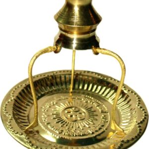 Bansiwal Brass Plate Thali with Shivling Stand and Jal Abhishek Kalash Lota for Pooja Home Decor (Gold) Brass  (1 Pieces