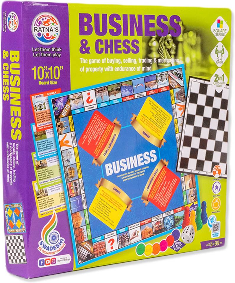 RATNA'S Business & Chess Board game. A perfect traditional board game for all ages Money & Assets Games Board Game