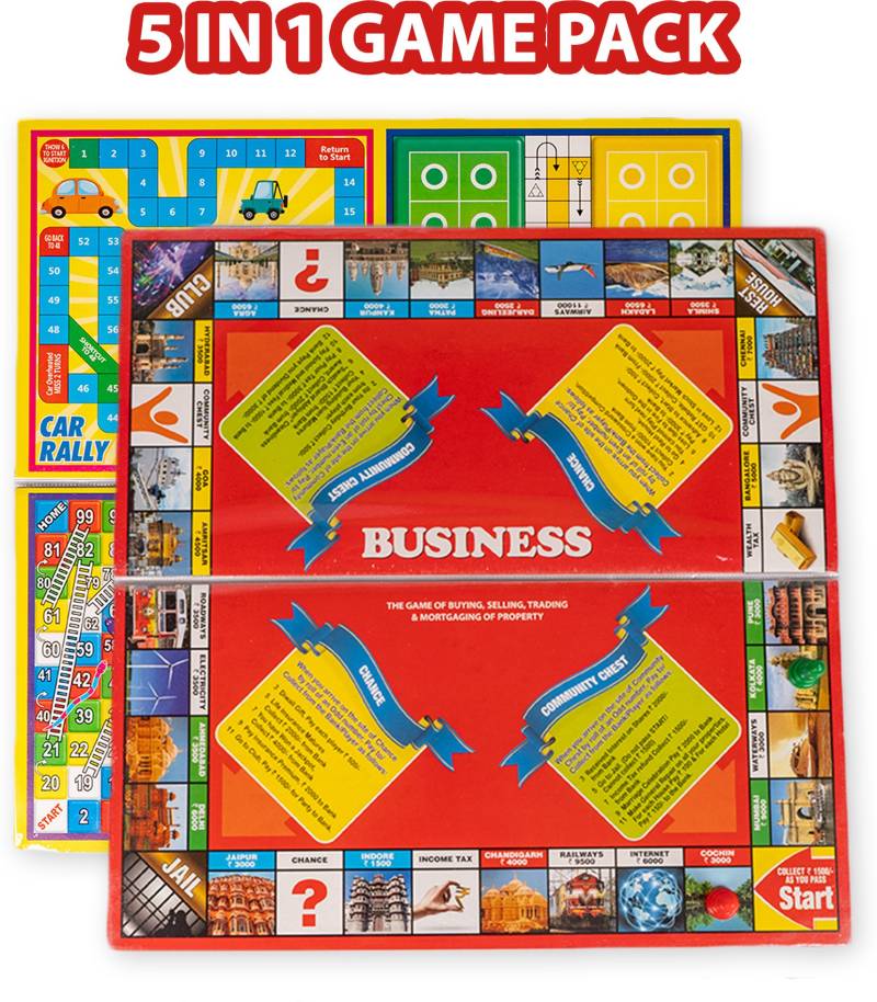 Ratnas Business Deluxe 5 In1 Money & Assets Games Board Game