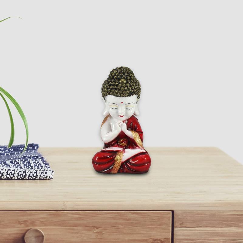GW Creations Little Baby Monk|Meditating Monk Buddha Idols||table decorations items| decorative items for room in Racks & Shelves |Relaxing Buddha Statues in Religios Idols & Spiritual & Festive Decor| home decor Showpieces |handicraft items|Statues|buddha statue big size|Buddha showpieces|Showpieces gift sets|Buddha Statue for home Decorative Showpiece  -  20 cm  (Polyresin