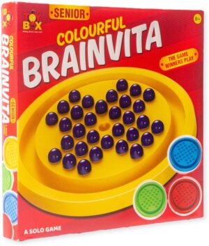 Toysbox Colourful Plastic Brainvita Solo Game for all Ages.(Diameter- 23 cm) Strategy & War Games Board Game