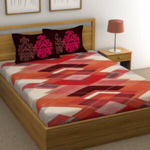 Huesland 144 TC Cotton Double Abstract Bedsheet  (Pack of 1