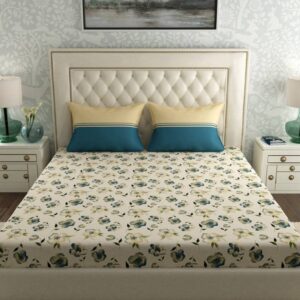 TRIDENT 120 TC Cotton Double Floral Bedsheet  (Pack of 1