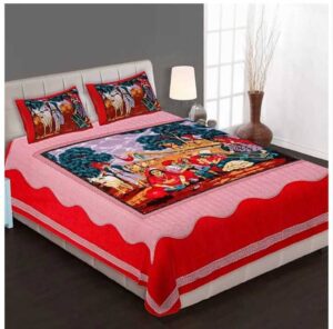 AnRp Fashion 180 TC Cotton Double 3D Printed Bedsheet  (Pack of 1