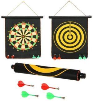 Anvi Double Sided Dart Board Game - With 4 Darts - Size 12" Board Game Dart Board Board Game