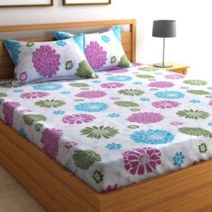 Smartbuy 104 TC Cotton Double Floral Bedsheet  (Pack of 1