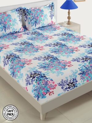 SWAYAM 160 TC Cotton Double Printed Bedsheet  (Pack of 1