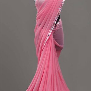 Embellished Fashion Georgette Saree  (Multicolor)