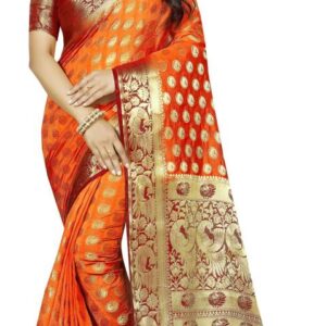 Embellished Kanjivaram Cotton Silk Saree  (Multicolor)
