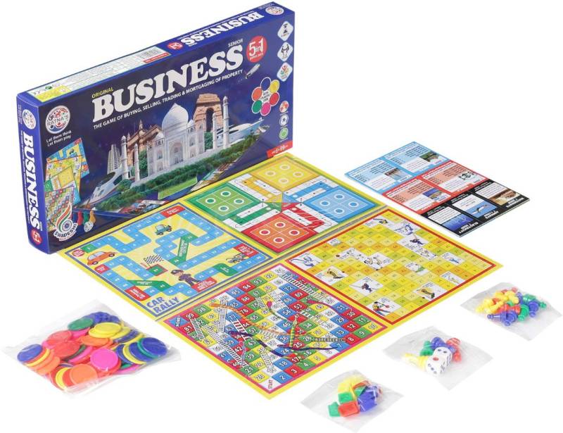 SHREEJIIH Fun Filled Business Game with Plastic Money Coins for Young Businessmen to Learn Trading and Other Systems of Buying and Selling Money & Assets Games Board Game