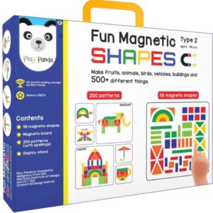 PLAY PANDA Fun Magnetic Shapes (Junior) : Type 2 with 58 Magnetic Shapes