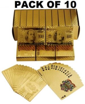 saburi Golden Playing Card Pack of 10  (golden)